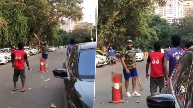 Rohit Sharma Plays Gully Cricket in Streets Of Worli (Watch Video)