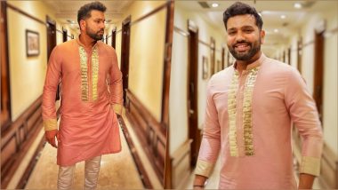 Rohit Sharma Looks Dapper in Kurta Pajama by Manish Malhotra, Indian Captain Calls It ‘Just the Right Amount of Desi Tadka’ (View Photos)