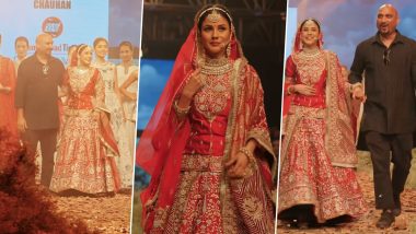 Shehnaaz Gill Dances to Sidhu Moose Wala’s ‘Sohne Lagde’ Song as She Walks the Ramp in Red Bridal Wear (Watch Video)