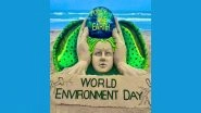 World Environment Day 2022: Sudarsan Pattnaik&rsquo;s Sand Art at Puri Beach in Odisha Shares a Beautiful Message &lsquo;Only One Earth&rsquo; (See Pic)
