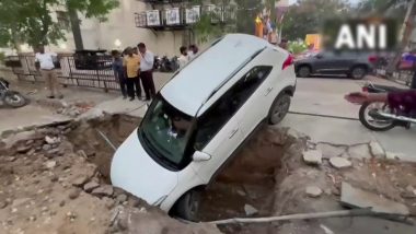 Tamil Nadu: Car Falls Into Pit Dug for Stormwater Drainage in Chennai's Adyar (See Pic)