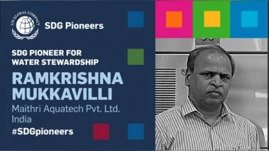 Business News | First Person from India Recognised as a Global Sustainable Development Goal Pioneer for Water Stewardship by UNGC