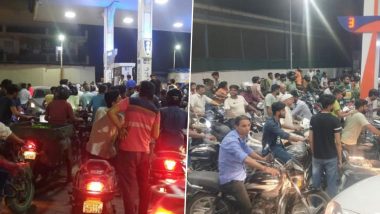 Fuel Shortage Rumours in Rajasthan, Ahmedabad, Uttarakhand: Huge Queues Seen at Petrol Pumps After Messages on Fuel Crisis Go Viral