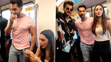 Jugjugg Jeeyo: Varun Dhawan, Kiara Advani Take Mumbai Metro and Gorge on Vada Pavs While Promoting Their Next (Watch Video)