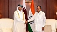 World News | Vice President Naidu Meets Speaker of Qatar Shura Council in Doha