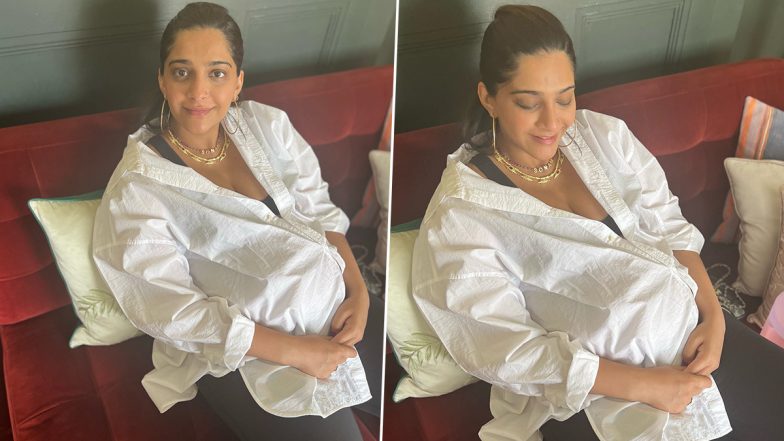 Pregnant Sonam Kapoor Shows Off Baby Bump In White Saree