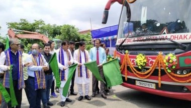 World News | India-Bangladesh Cross-border Bus Service Flagged off from Agartala