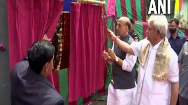 India News | Rajnath Singh, Lt-Guv Manoj Sinha Inaugurate Boulder Climbing Wall and Himalayan Museum in J-K's Pahalgam