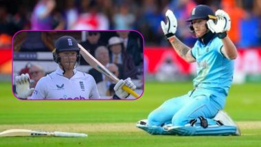 Ben Stokes Recreates Memorable Gesture From 2019 World Cup Final Moment at Lord’s During ENG vs NZ 1st Test (Watch Video)