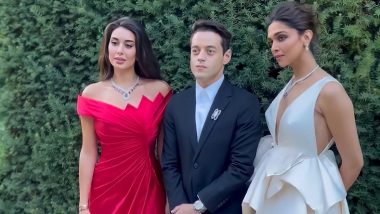 Deepika Padukone Looks Simply Gorgeous in a White Gown as She Poses Alongside Rami Malek and Yasmine Sabri at Madrid’s Cartier Event