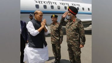 India News | Rajnath Singh's 2-day Visit to J-K Commences as He Reaches Srinagar