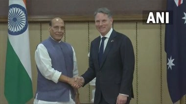World News | Defence Minister Rajnath Singh Reviews Defence Cooperation Between India, Australia in Bilateral Talks