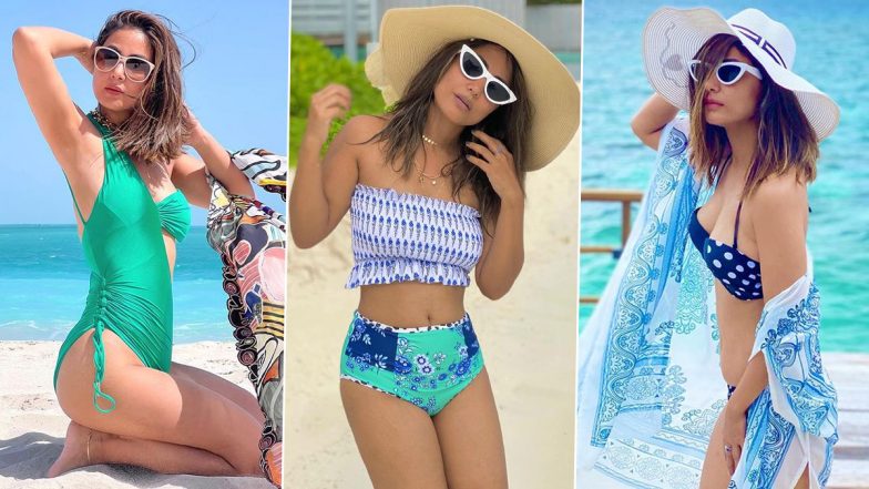 Hina Khan Hot Photos in Sexy Swimsuits! Time To Take Some Inspiration From Indian TV Star As She Nails the Beach Looks Effortlessly