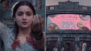 Gangubai Kathiawadi: Pakistani Restaurant Uses Alia Bhatt&rsquo;s Scene for Online Ad, Receives Criticism (Watch Video)