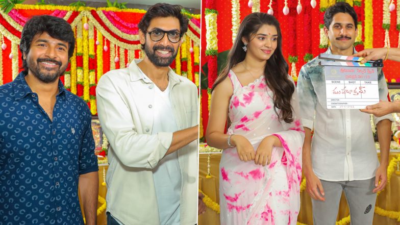 NC22: Naga Chaitanya, Krithi Shetty’s Film Goes On Floors; Rana Daggubati, Sivakarthikeyan Join The Pooja Ceremony (View Pics)