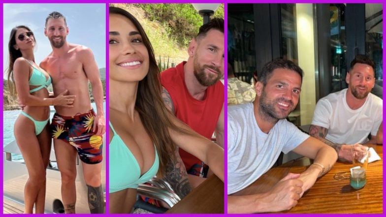 Lionel Messi Spends Time With Wife and Former Barcelona Teammate Cesc Fabregas
