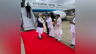 India News | PM Modi Arrives in Bengaluru to Launch Infrastructure Projects Worth over Rs 27,000 Cr