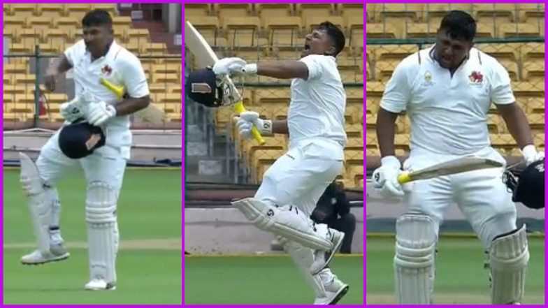 Sarfaraz Khan Scores Century During Madhya Pradesh vs Mumbai Ranji Trophy 2021-22 Final, Follows it up With A Fiery Celebration (Watch Video)