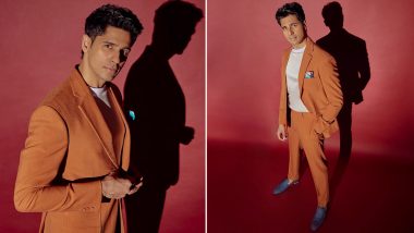 Sidharth Malhotra Looks Crisp and Suave in Tangerine Coloured Suit for an Awards Night (View Pics)