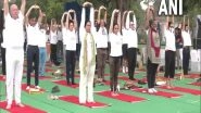 India News | Delhi: Union Ministers Meenakashi Lekhi, Arjun Ram Meghwal Perform 'asanas' Ahead of International Yoga Day