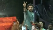 Aaditya Thackeray Shows Victory Sign After Reaching Matoshree From Varsha (Watch Video)