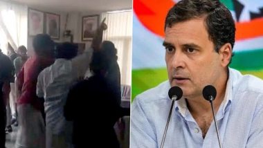 Congress Leader Rahul Gandhi’s Office Vandalised During Protest March in Wayanad, 8 SFI Activists in Custody (Watch Video)