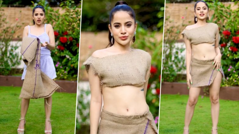 Urfi Javed Turns a Gunny Bag Into Crop Top Plus Mini Skirt And It’s Sack-cy (Watch Video)