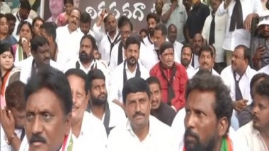 India News | Telangana Congress Leaders Protest at Hyderabad ED Office for Second Day