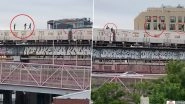 Thrill-Seekers Run Fearlessly on Top of Moving Train Over US&rsquo; Williamsburg Bridge; Stunt Video Goes Viral&nbsp;&nbsp;