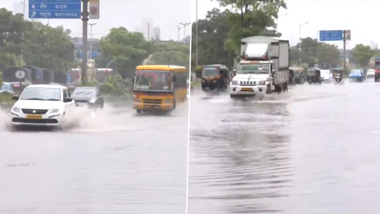 Mumbai Rains: Waterlogging at Sion-Bandra Link Road Due to Heavy Rainfall (Watch Video)