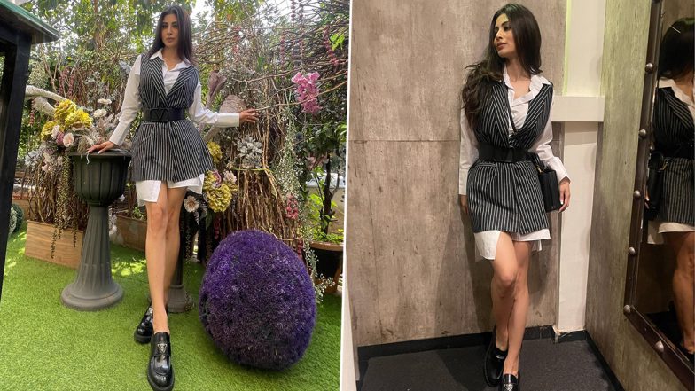 Mouni Roy Is a Style Inspo in Black and White Outfit; View Pics of Brahmastra Actress Who Looks Hot-Chic in Oversized Shirt and Blazer!