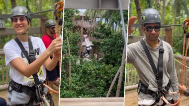 Vicky Kaushal Shares His ‘Best Part of Life’ As He Tries Zip-Lining With Katrina Kaif, Sunny Kaushal, Ileana D’Cruz and Others (Watch Video)