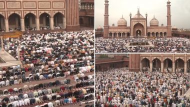 Eid-al-Adha 2022: Devotees Gather at Delhi's Jama Masjid To Offer Namaz on Occasion of Bakrid; Watch Video