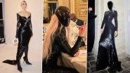 Kim Kardashian Covers Her Entire Face With Black Mask As She Stunningly Exits Balenciaga Couture Dinner During Paris Fashion Week (View Pics)