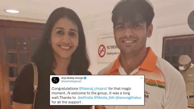 Neeraj Chopra Gets Congratulated by Anju Bobby George for Historic Silver at World Athletics Championships 2022, Writes, ‘Welcome to the Group’