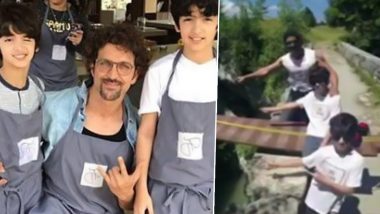 Hrithik Roshan Motivates Son Hridaan Roshan to Overcome His Fear of Heights Before Bungee Jump