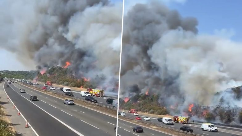 UK Heatwave: Large Wildfire Breaks Out Along Highway in Dartford; Major Incident Declared