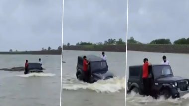 Gujarat Police Arrests Youth After Video of Them Doing Dangerous Car Stunts in Nyari Dam Goes Viral
