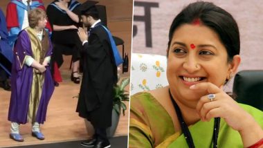 Viral: Smriti Irani’s Son Zohr Does ‘Namaste’ at His Graduation Ceremony, Indian Politician and Proud Mom Shares Heartwarming Video
