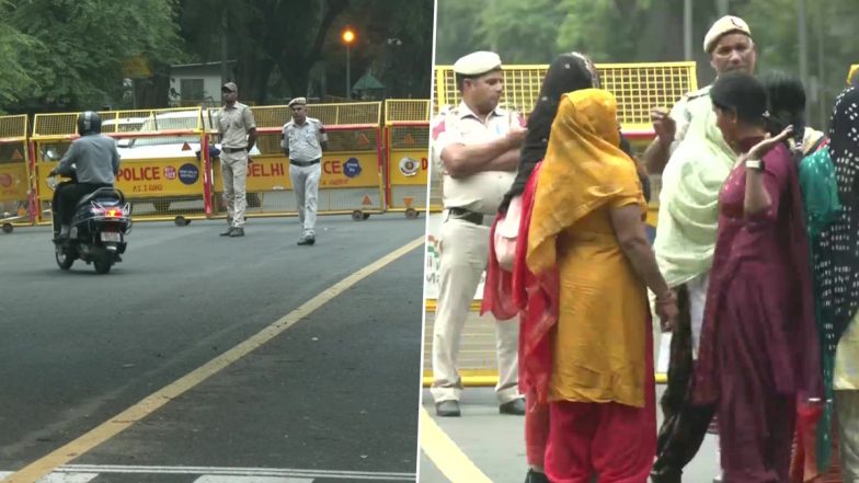 National Herald Case: Delhi Police Set Up Barricades in Vicinity of AICC Headquarters Ahead of Sonia Gandhi’s ED Questioning