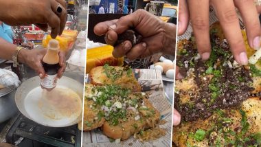 Omelette With Jeera Soda and Oreo Biscuits! Kolkata Street Vendor's Viral Food Fusion With Eggs Makes Netizens Sicken