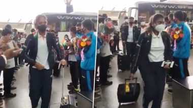 CWG 2022: India Women’s Cricket Team Receive Warm Send-Off Before Leaving for Birmingham (Watch Video)