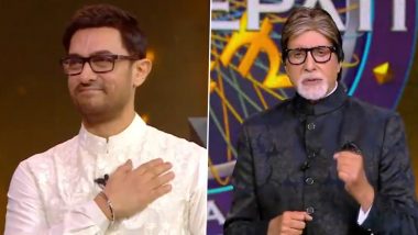 Kaun Banega Crorepati 14: Amitabh Bachchan Welcomes Aamir Khan on Grand Premiere of the Quiz Show (Watch Promo Video)