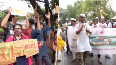 Mumbai: People Hold Protest in Goregaon's Aarey Colony Against Maharashtra Govt's Decision To Build Metro Car Shed (Watch Video)