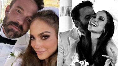 Jennifer Lopez Marries Ben Affleck! Check Out the Singer's Stunning Bridal Outfit (View Pics)