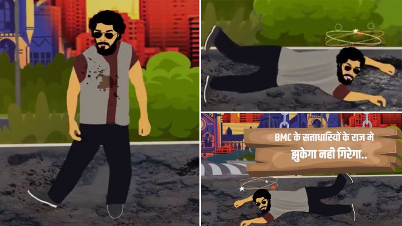 'If Pushpa Was Made in Mumbai': BJP Takes Dig at BMC Over Potholes by Making Allu Arjun's Animated Video