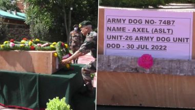 Axel, Indian Army Dog, Killed During Anti-Terrorist Operation in Kashmir; Jawans Pay Last Respect (See Pics)