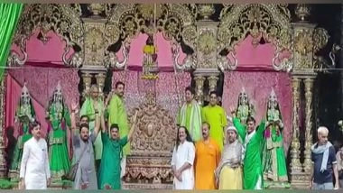 India News | Haryali Teej: Devotees Gather at Banke Bihari Temple in Mathura