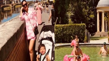 Entertainment News | In Pics: Kareena Being Touristy in Italy as Saif Enjoys Pool Time with Taimur