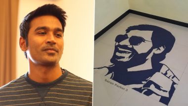 Dhanush Birthday: Artist Saran Parker Wishes the Asuran Star With His Six-Foot-Floor Drawing Art (Watch Video)